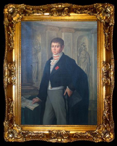 framed  Willy Baron von Plessen Bildnis des Grafen Anton von Belderbusch, ta009-2